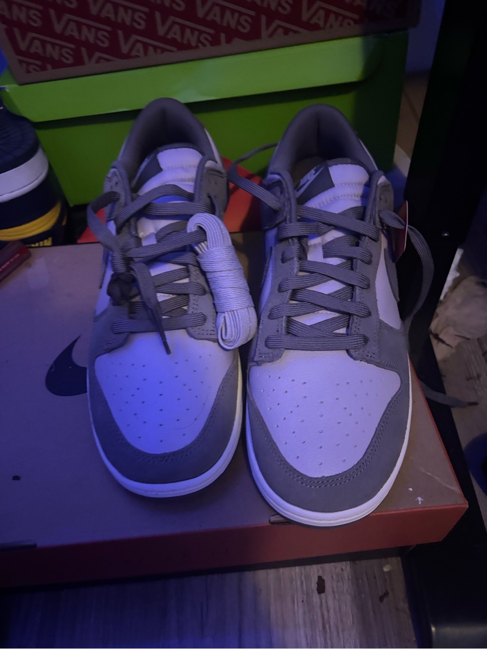 Nike Men’s Gray and White Low-Top Sneakers